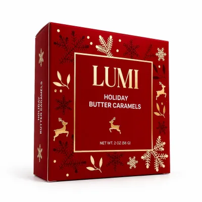 Holiday Butter Caramels - Red Box, 2 oz