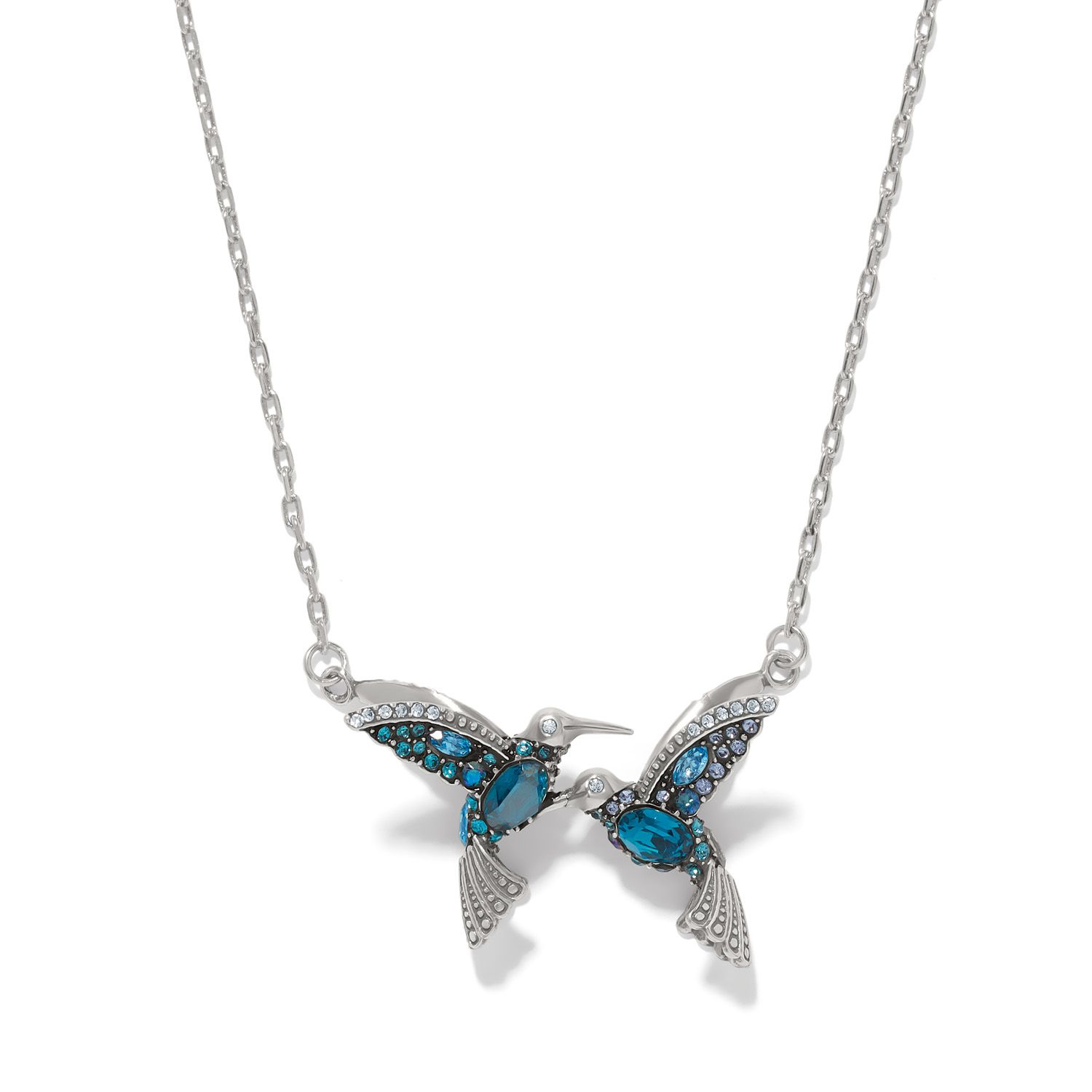 Trust Your Journey Loving Hummingbird Necklace-Blue