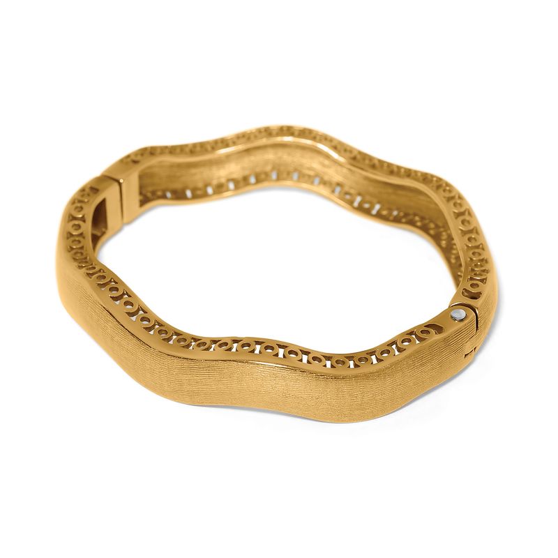 Inner Circle Wide Hinged Bangle-Gold