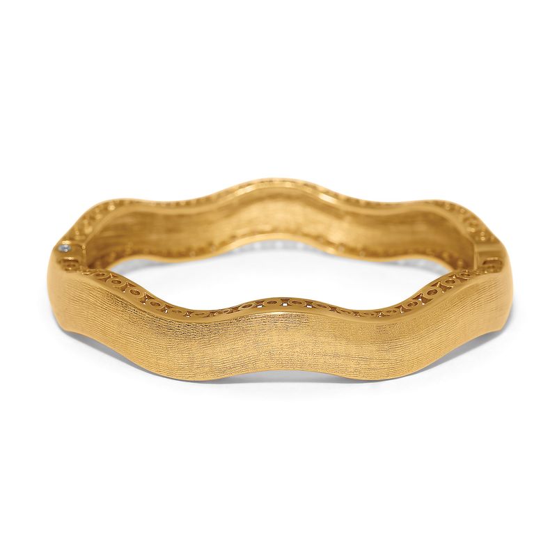 Inner Circle Wide Hinged Bangle-Gold