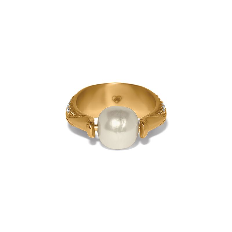 Trust Your Journey Pearl Ring-8-Gold