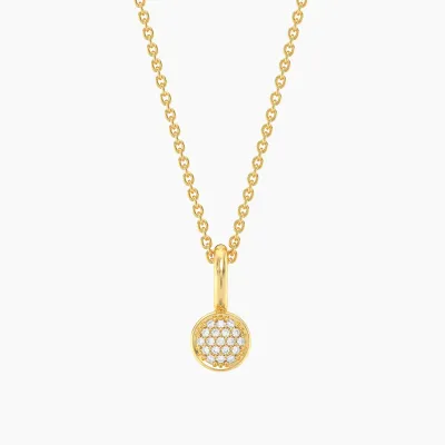 Small Circle Pendant Necklace - Gold