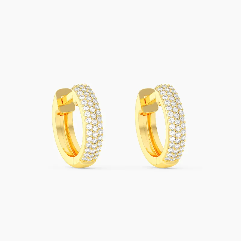 Three Ways to Shine Huggie Earrings - Gold