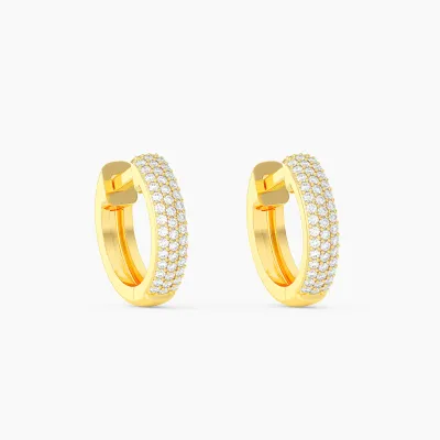 Three Ways to Shine Huggie Earrings - Gold