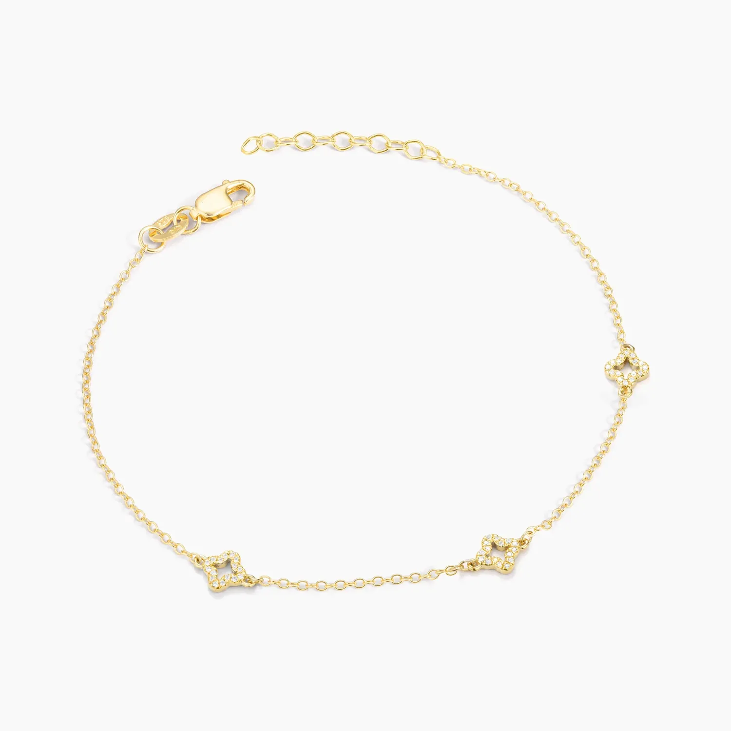 Diamond Station Chain Bracelet - Gold