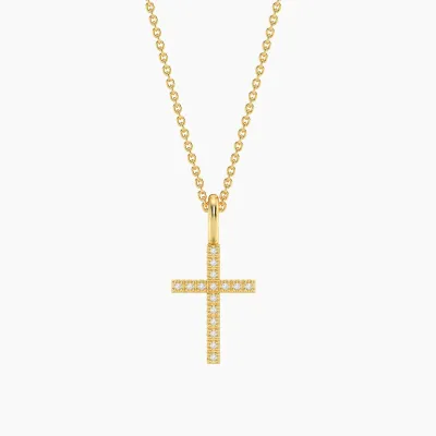 Believe Cross Pendant Necklace - Gold