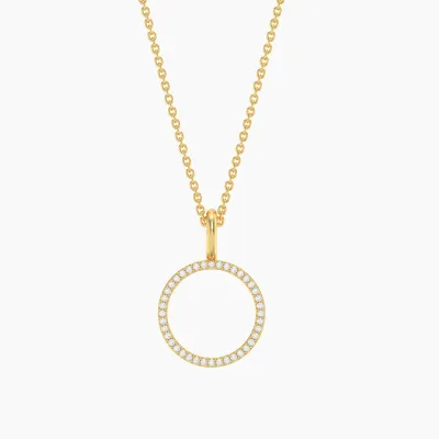 Standing O Pendant Necklace - Gold