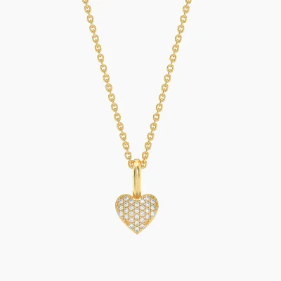 Small Heart Pendant Necklace - Gold