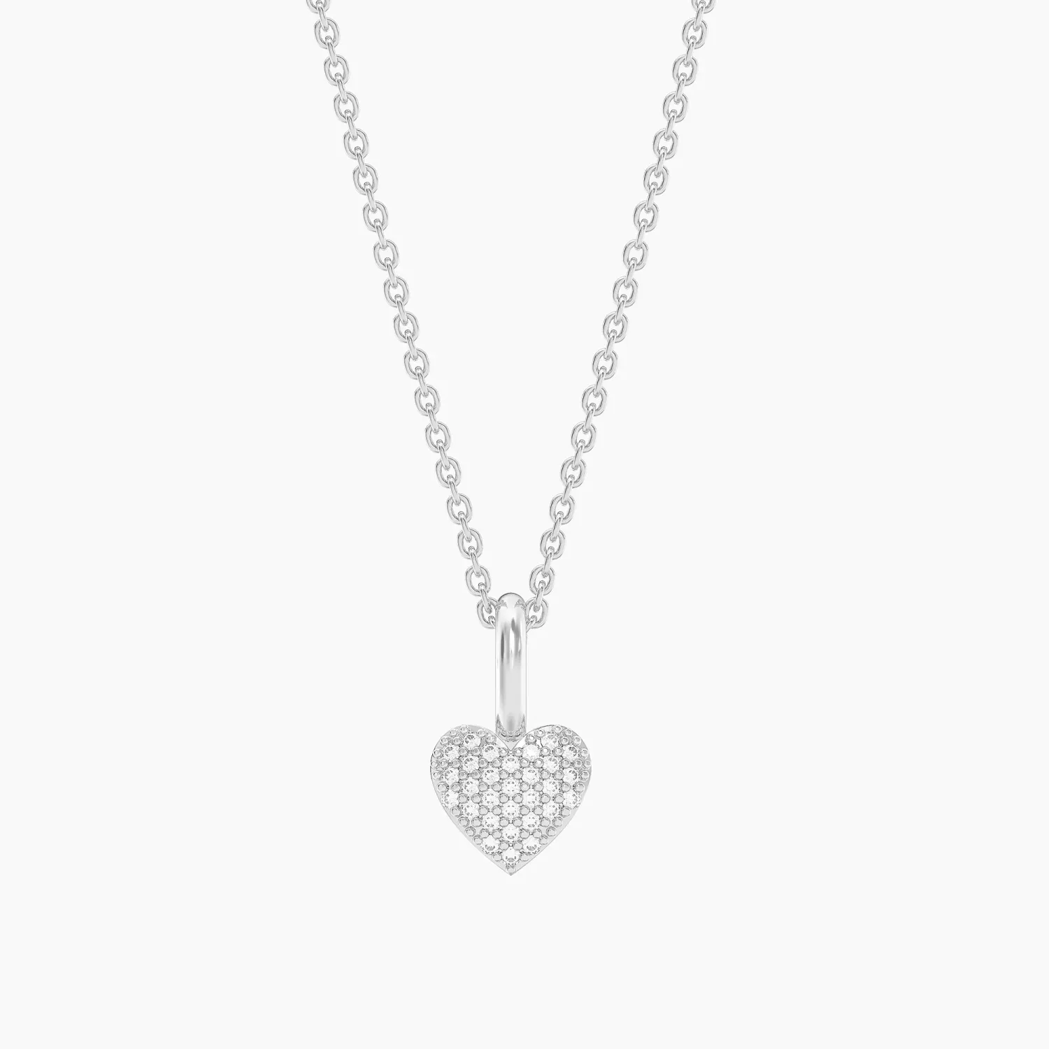 Small Heart Pendant Necklace - Silver