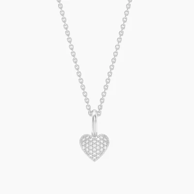Small Heart Pendant Necklace - Silver