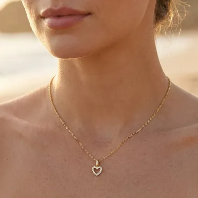 Petite Heart Pendant Necklace - Gold