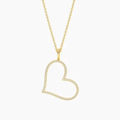Genuine Heart Pendant Necklace - Gold