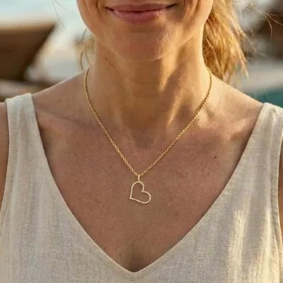 Genuine Heart Pendant Necklace - Gold