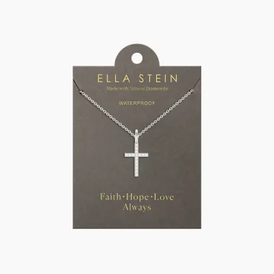 Believe Cross Pendant Necklace - Silver