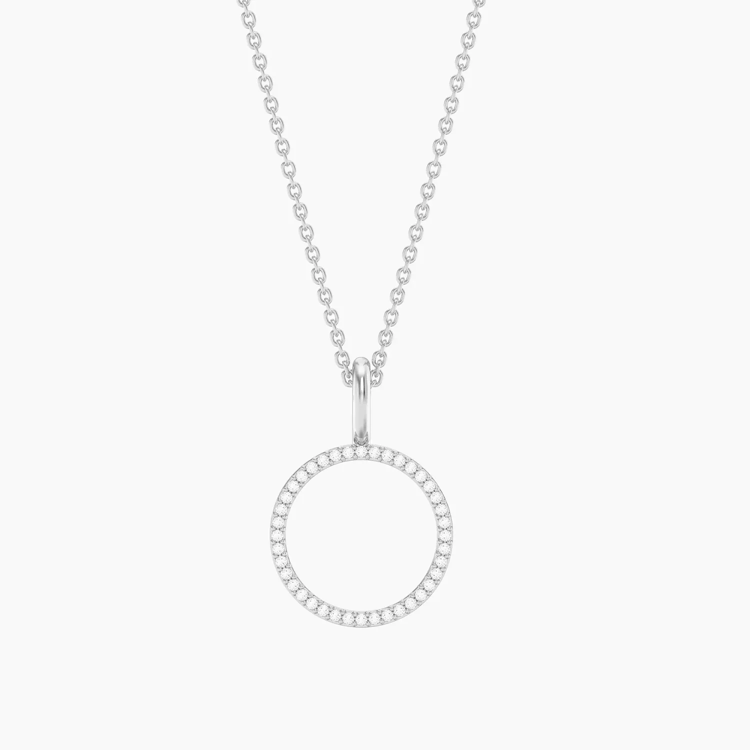 Standing O Pendant Necklace - Silver
