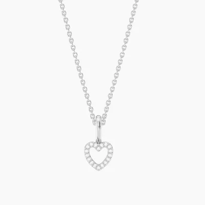 Petite Heart Pendant Necklace - Silver