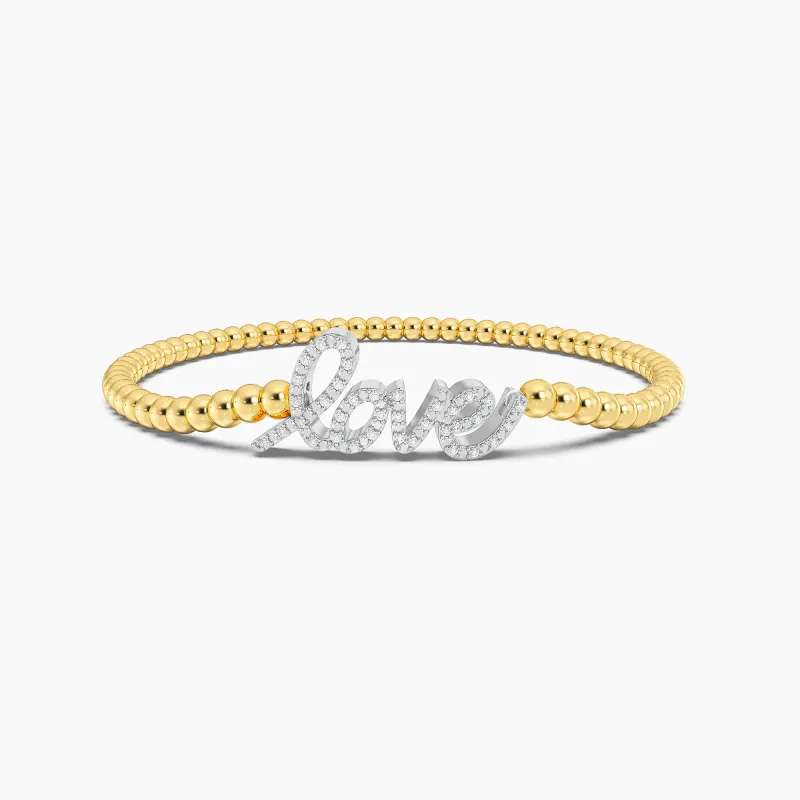 Love is Love Beaded Bracelet - Gold