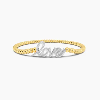 Love is Love Beaded Bracelet - Gold