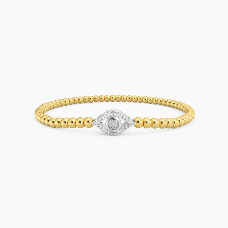 Eye on the Prize Beaded Bracelet - Gold