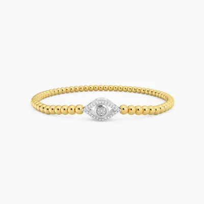 Eye on the Prize Beaded Bracelet - Gold