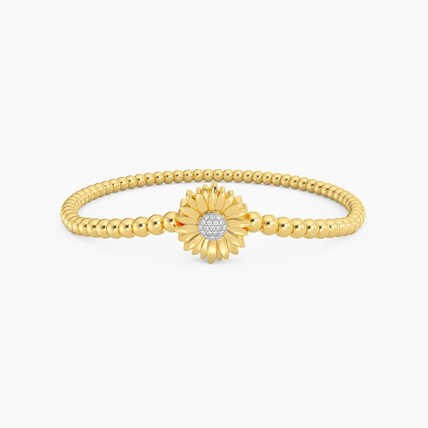 Sunflower Beaded Bracelet - Gold