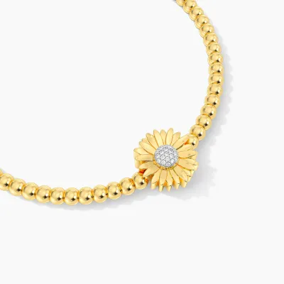 Sunflower Beaded Bracelet - Gold