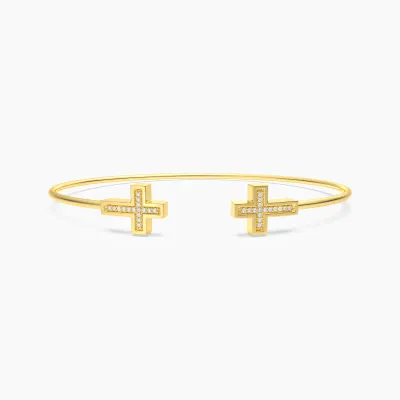 Cross Flexi Cuff - Gold
