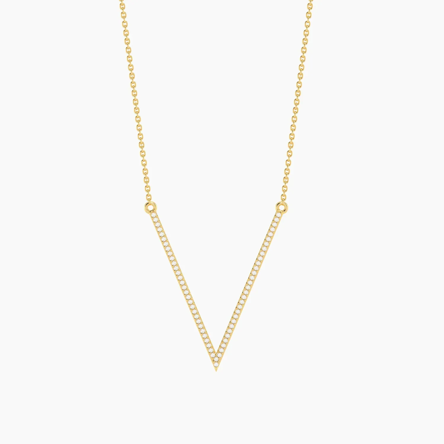 V To The T Pendant Necklace - Gold
