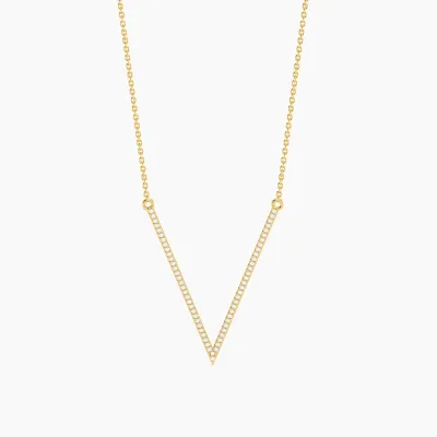V To The T Pendant Necklace - Gold