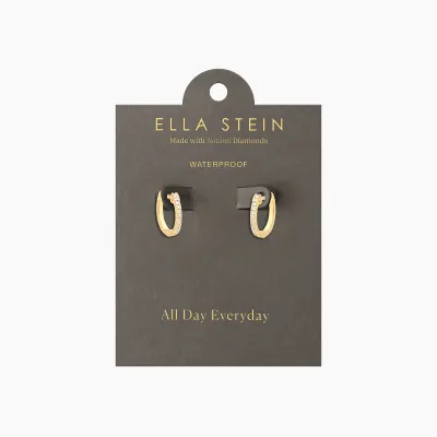 Small Classic Pave Diamondd Huggie Earrings - Gold