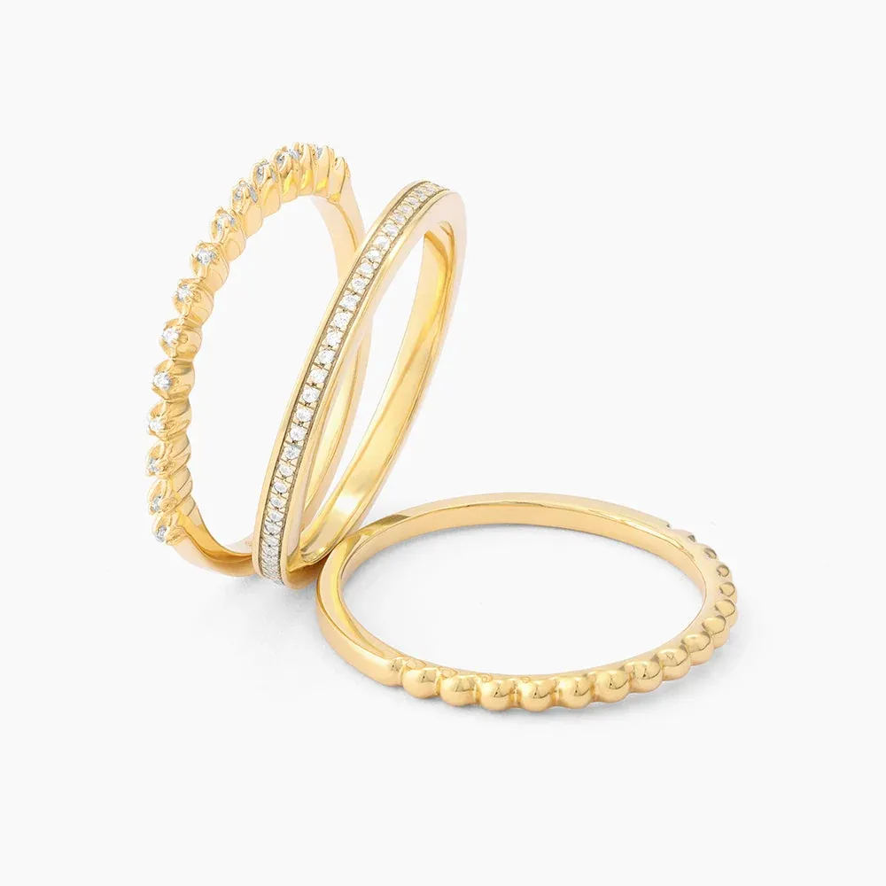 Diamonds and Bubbles of Gold Stackable Ring (7)