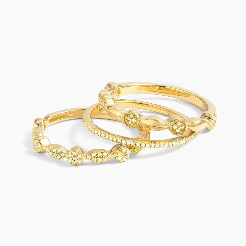 Shiny Three Stackable Ring (7)