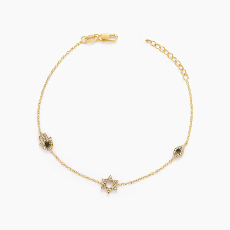 Eye of Protection Chain Bracelet - Gold
