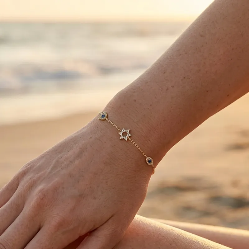 Eye of Protection Chain Bracelet - Gold
