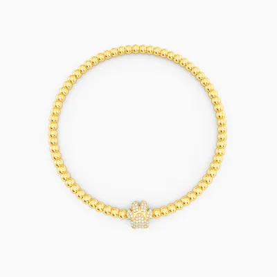 Pet Mom Beaded Bracelet - Gold