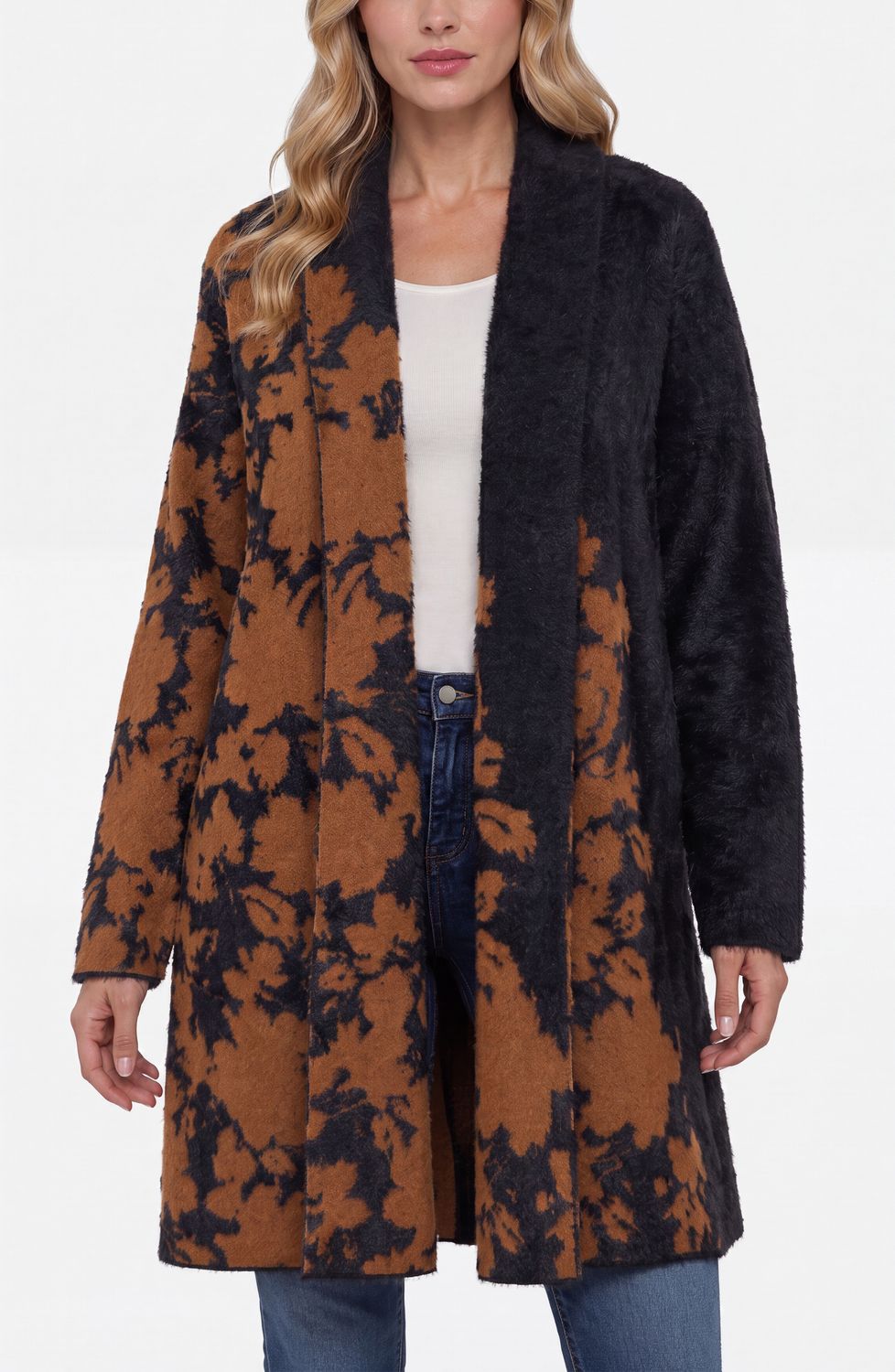 Long Sleeve Open Front Coatigan Sweater
