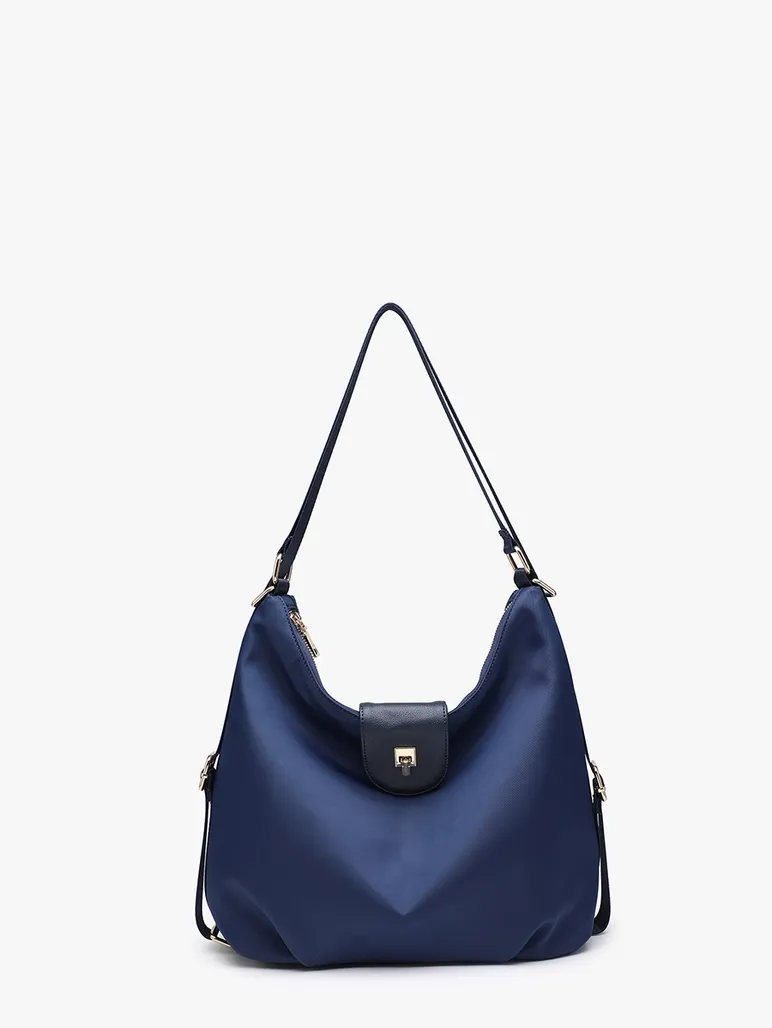 Zahra Nylon Convertible Shoulder-to-Backpack Bag