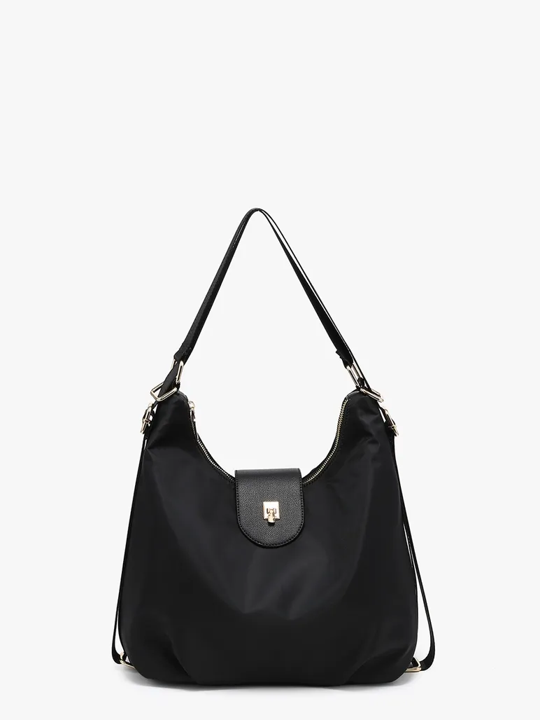 Zahra Nylon Convertible Shoulder-to-Backpack Bag