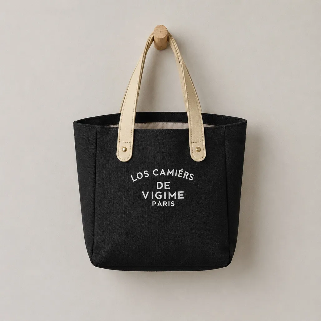 Essential Lettered Canvas Commuter Tote Bag