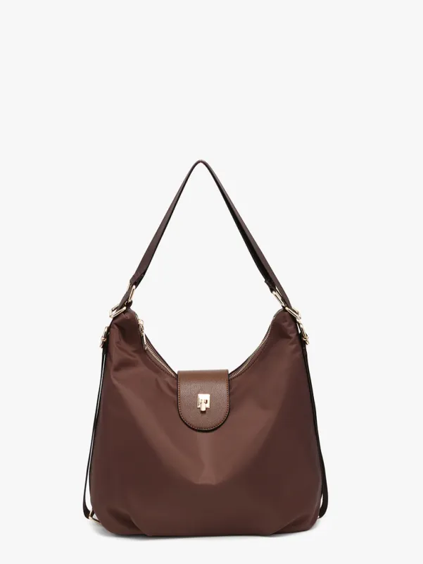 Zahra Nylon Convertible Shoulder-to-Backpack Bag