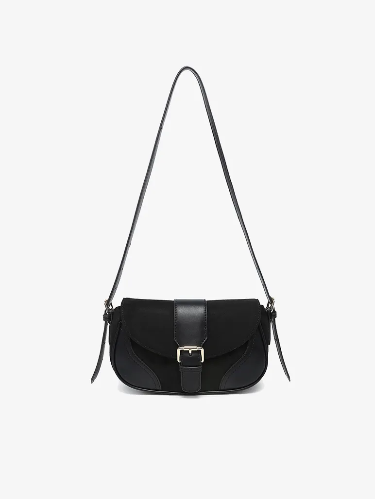 Duffy Contrast Suede Shoulder Bag
