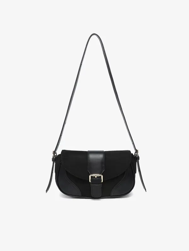 Duffy Contrast Suede Shoulder Bag