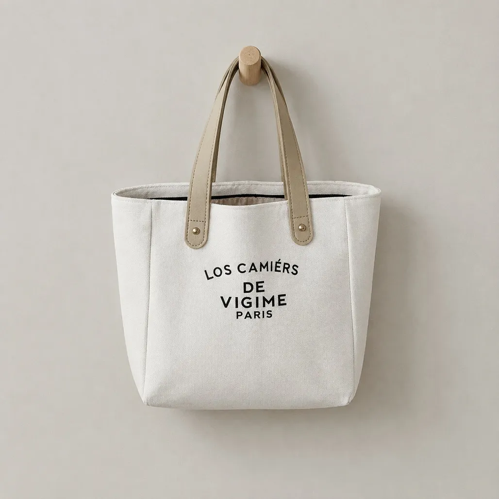 Essential Lettered Canvas Commuter Tote Bag