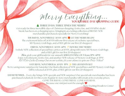 Merry Everything Ladies Evening Out RSVP