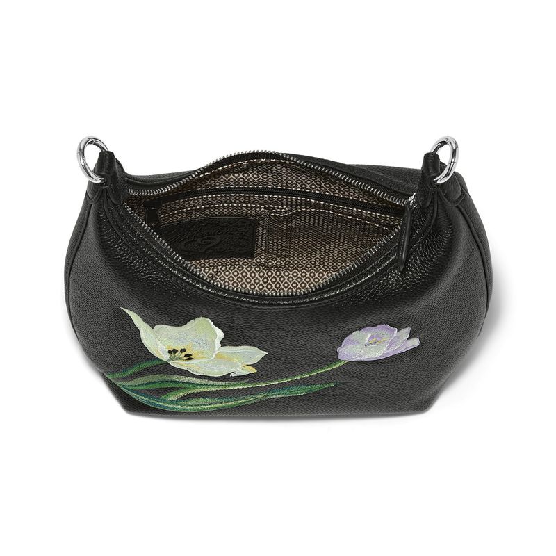 La Tulipe Noir Maven Embroidered Hobo