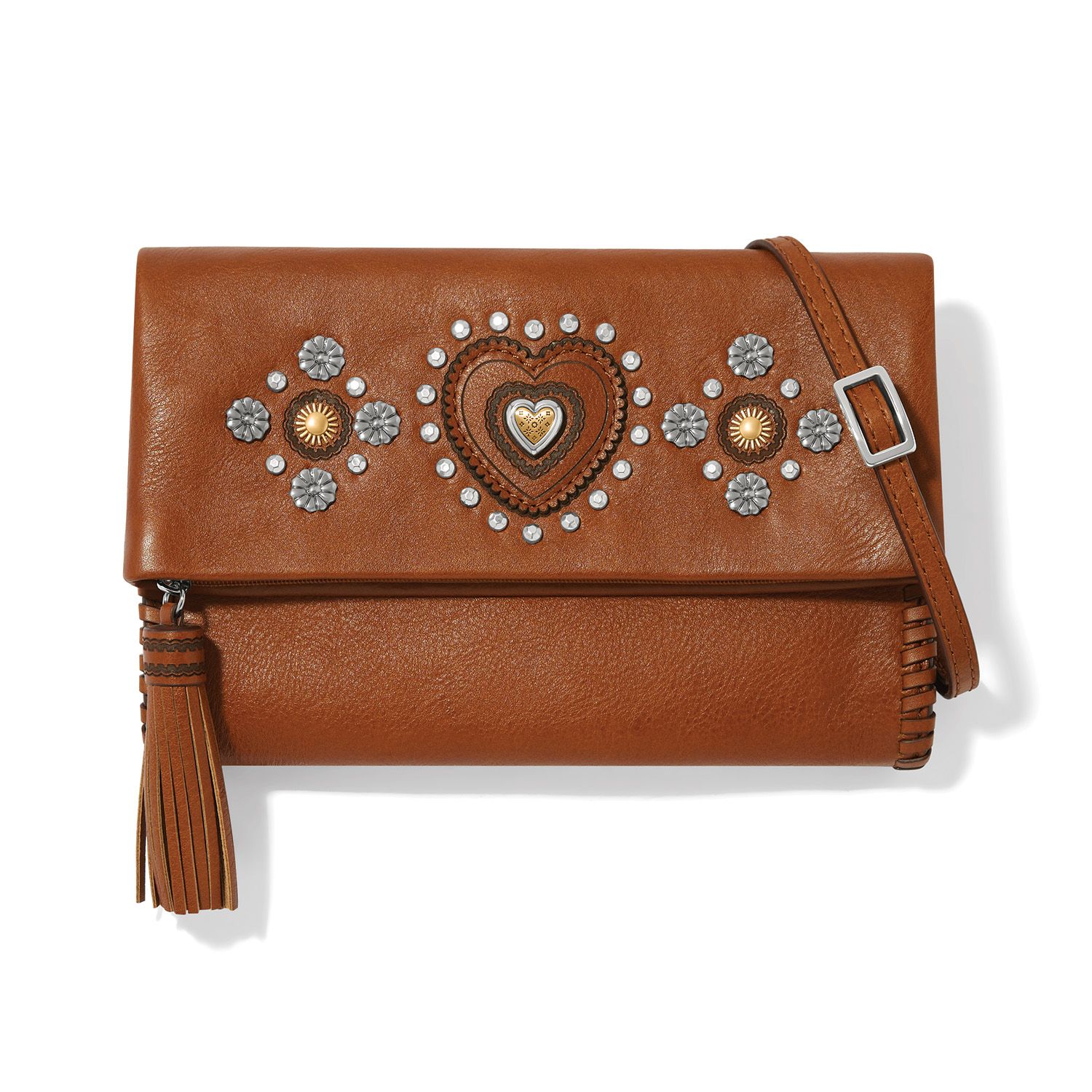 Mosaic Heart Clutch-Russet