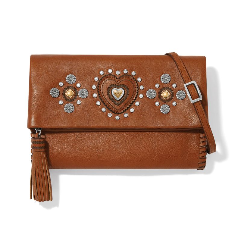 Mosaic Heart Clutch-Russet