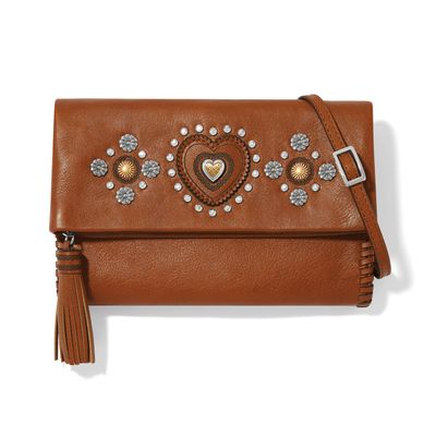 Mosaic Heart Clutch-Russet