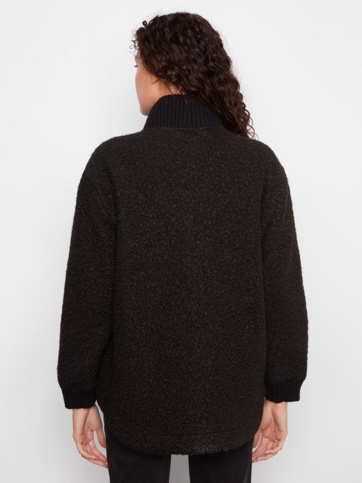 Bouclé Zip Up Jacket