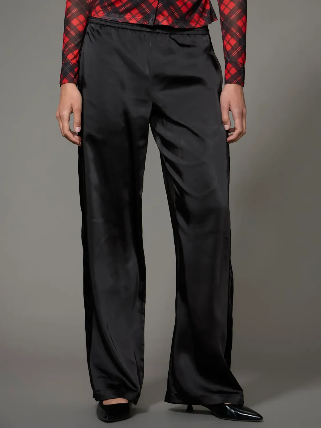 Polished Satin Track Pant